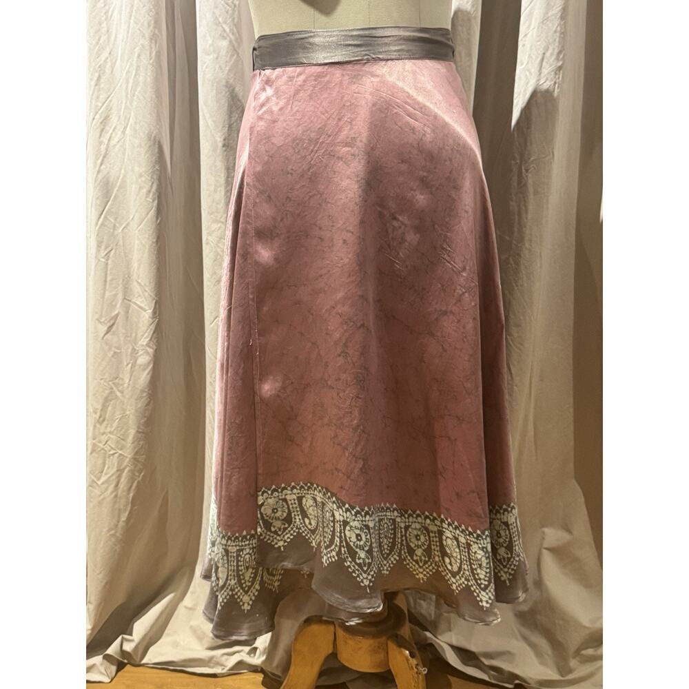 Vintage Pink Soda Unworn 100 % Silk Charmeuse Wrap Skirt S/M